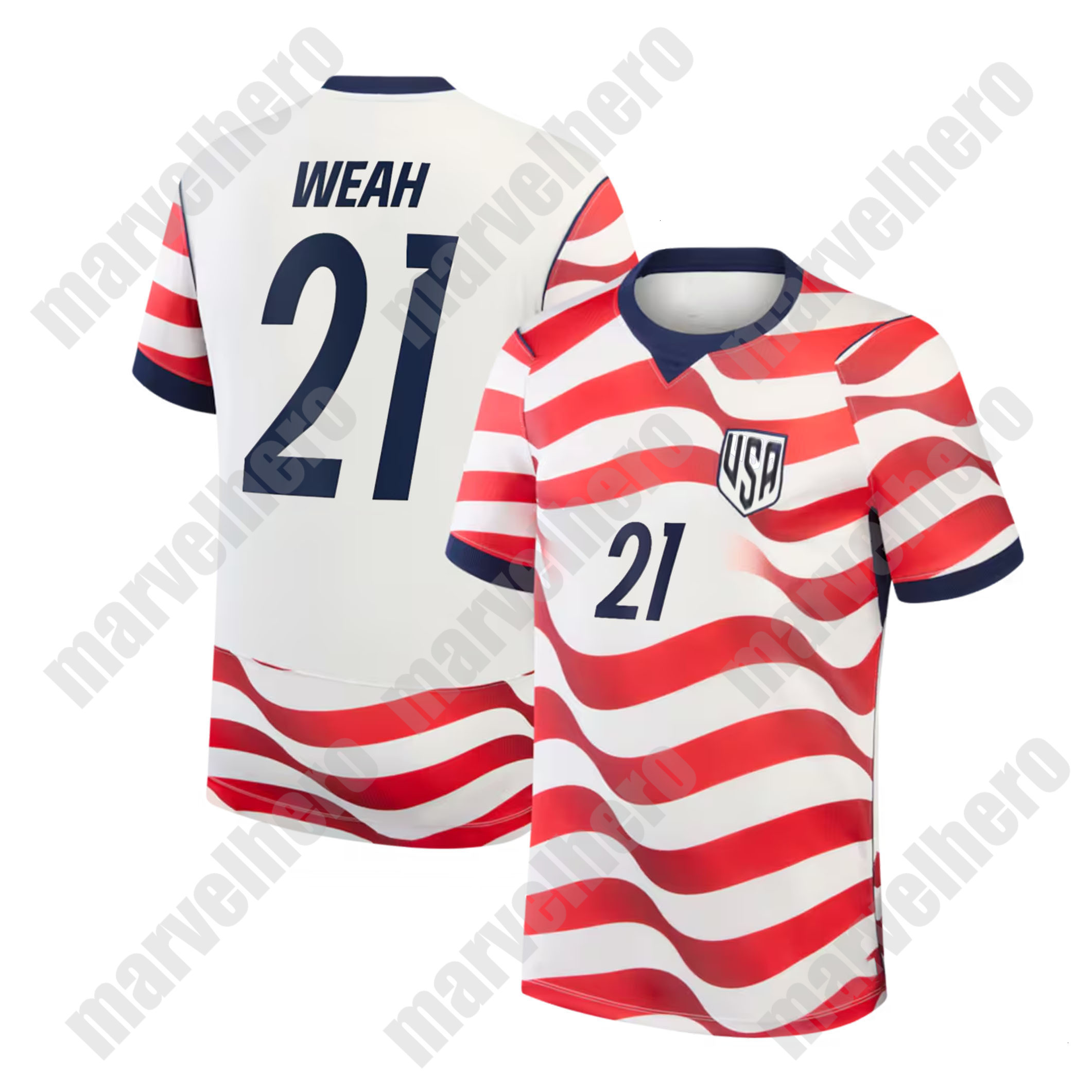 America Jersey Timothy Weah NO. 21 World Cup 2026 T shirt American National Team Sports T-shirt Jerseys USA Flag Football Stars United States Man Woma