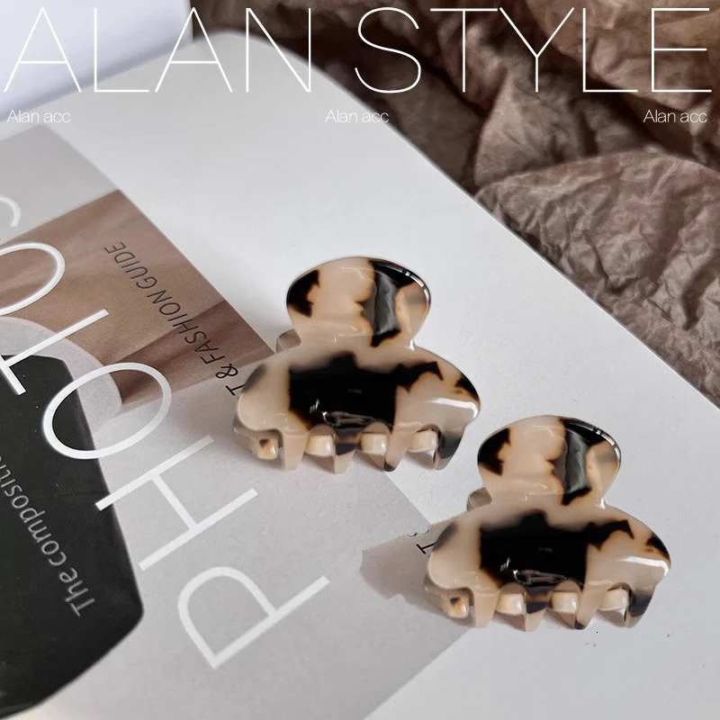 2Pcs/set Small Mini Hair Claws Sweet Acetate Hair Clips for Women Girl Barrettes Crab Clamp Ponytail Hairpin Fashion Accessories260528BJ - view 5