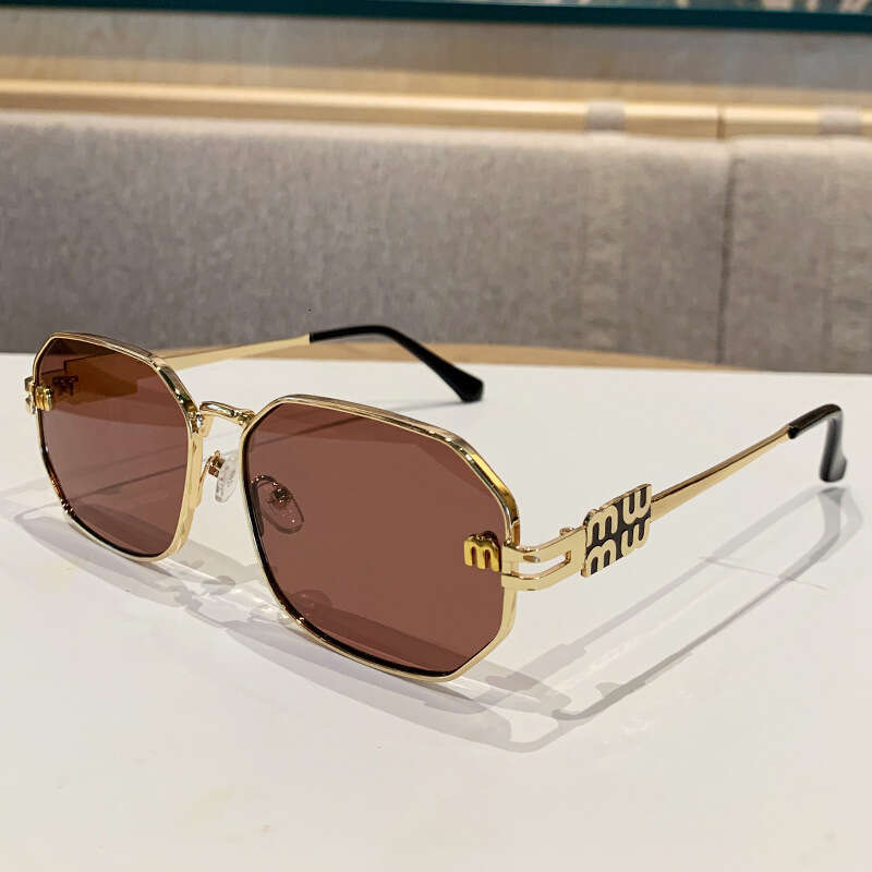 High-End Designer Sunglasses 2025 New M Brand Metal Polygonal Trendy Street Style Women's Internet Celebrity Ins Retro Sunglasses