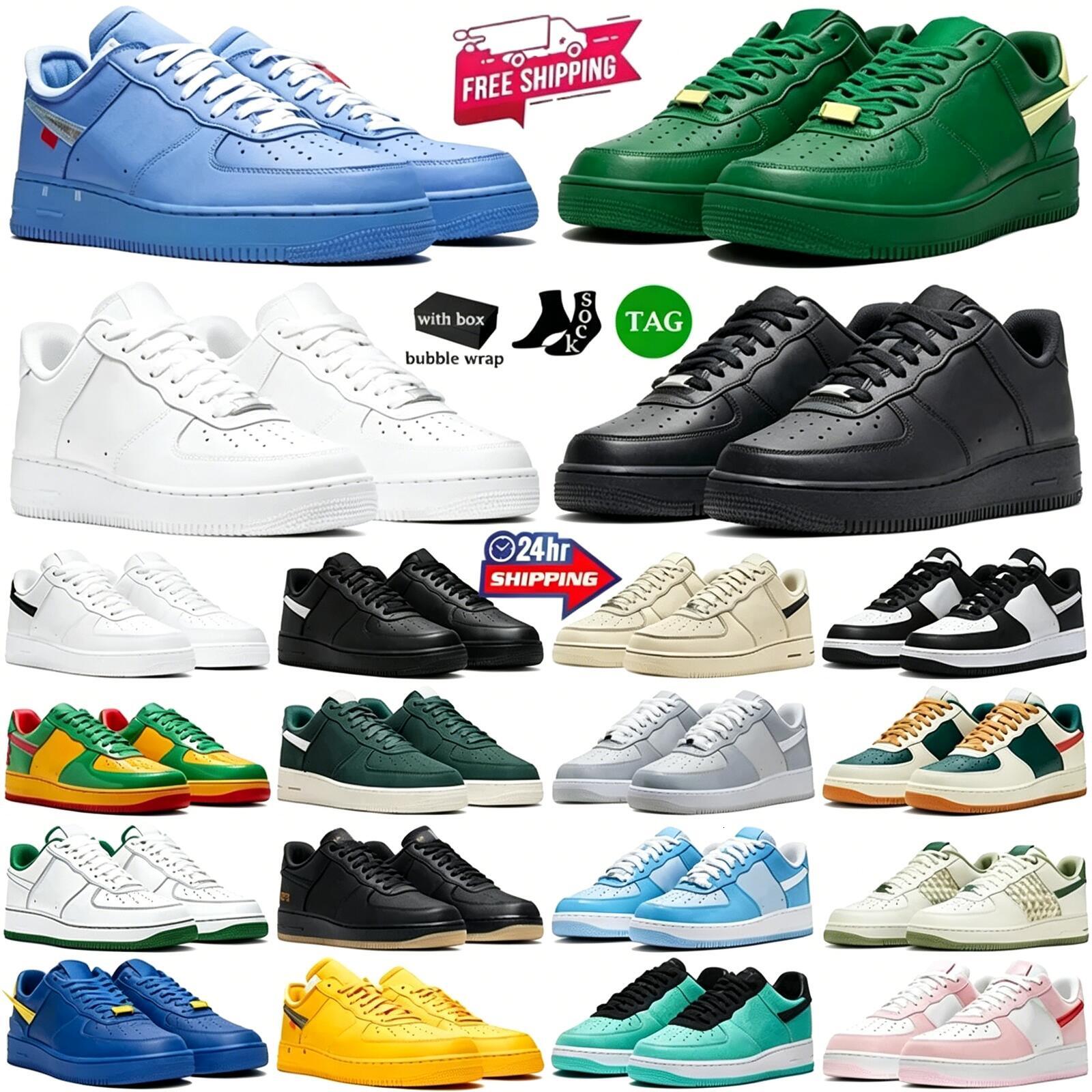 with box designer 1 one sneaker casual fashion platform skate shoes black white blue yellow pink green grey trainers mens womens thick sole sneakers outdoor