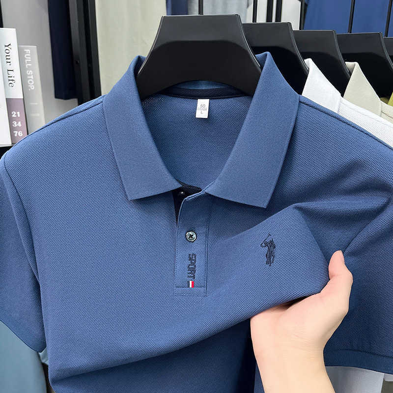 High-quality all-cotton POLO shirt short-sleeved summer new casual embroidered pullover short T-shirt for men