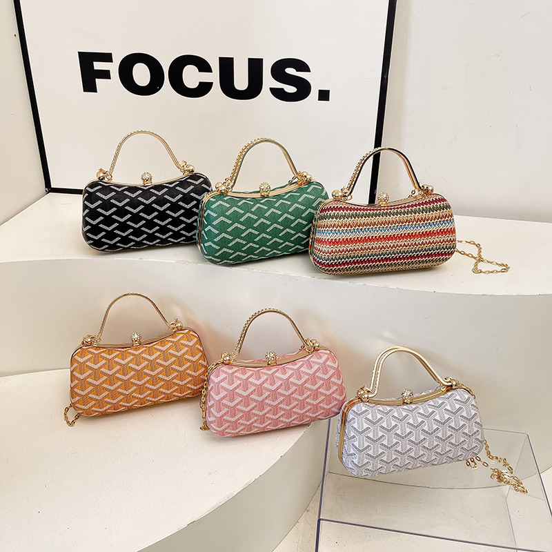 Designer Bag Women's Light Luxury Color Block Box Bag, Designer Evening Clutch & Crossbody, Versatile Handbag for Party