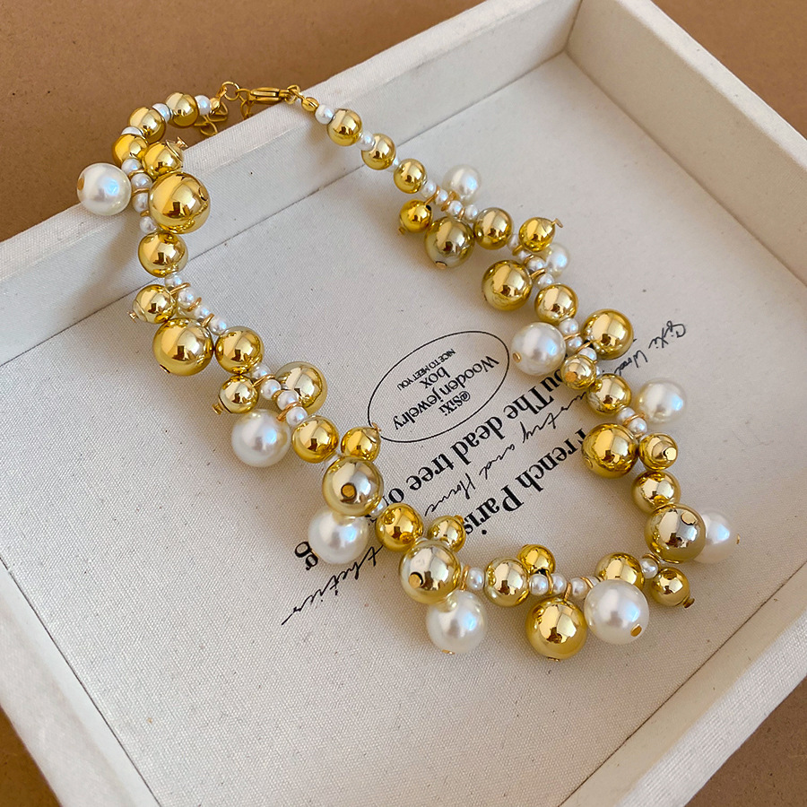 European American cross-border multi-layered pearl necklace, fashionable ins-style collarbone chain with a unique design and niche charm for women - view 7