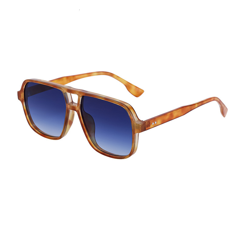 Designer Sunglasses Luxury Men's Outdoor Cycling Sun Protection Anti Glare Anti UV Retro Double Bridge Large Frame Hiking Beach High-end Windproo - view 7