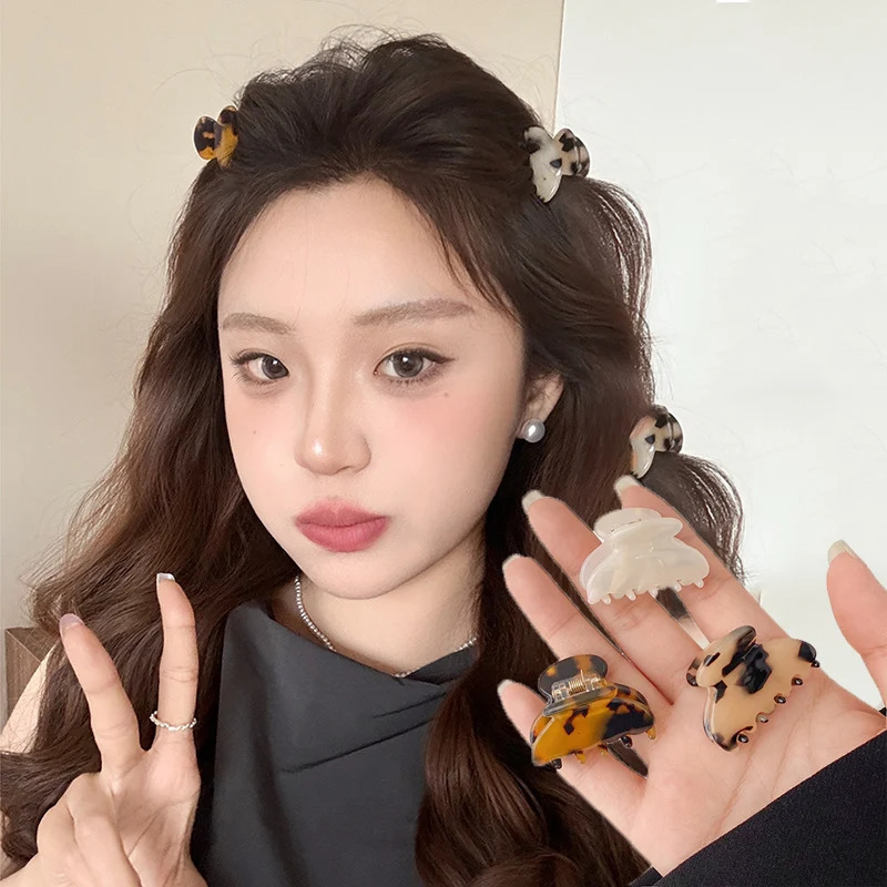 2Pcs/set Small Mini Hair Claws Sweet Acetate Hair Clips for Women Girl Barrettes Crab Clamp Ponytail Hairpin Fashion Accessories260528BJ - view 3