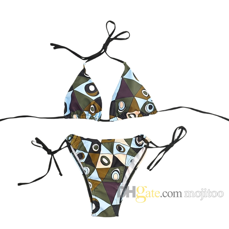 Brand Beach Swimsuit Bikini With Swimdress Trendy Sexy Vacation Swimwear Bodysuits Vintage Pattern Women Swim Suit