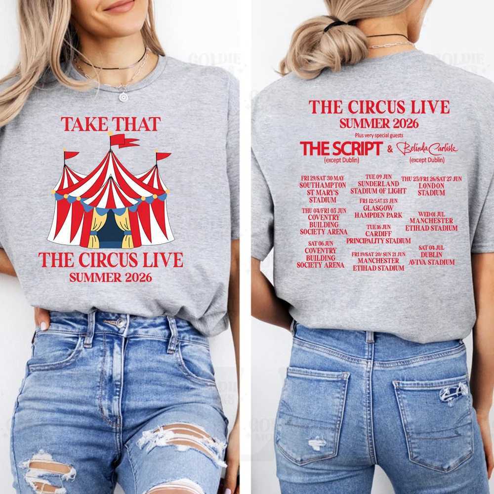 Take That Circus Vintage Summer 2026 Tour T-Shirt TT Party MUsic Band Concert Tee Trendy Unisex Short SLeeve Summer Tops M260603