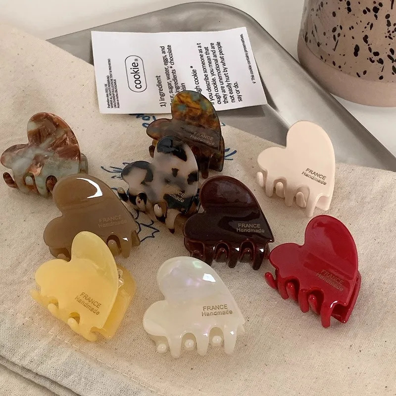 35cm Small Hair Claw Acetate Hair Crabs for Girls Cute Heart Shaped Hairclips Women Hair Accessories Hairpins Clips260528BJ - view 4
