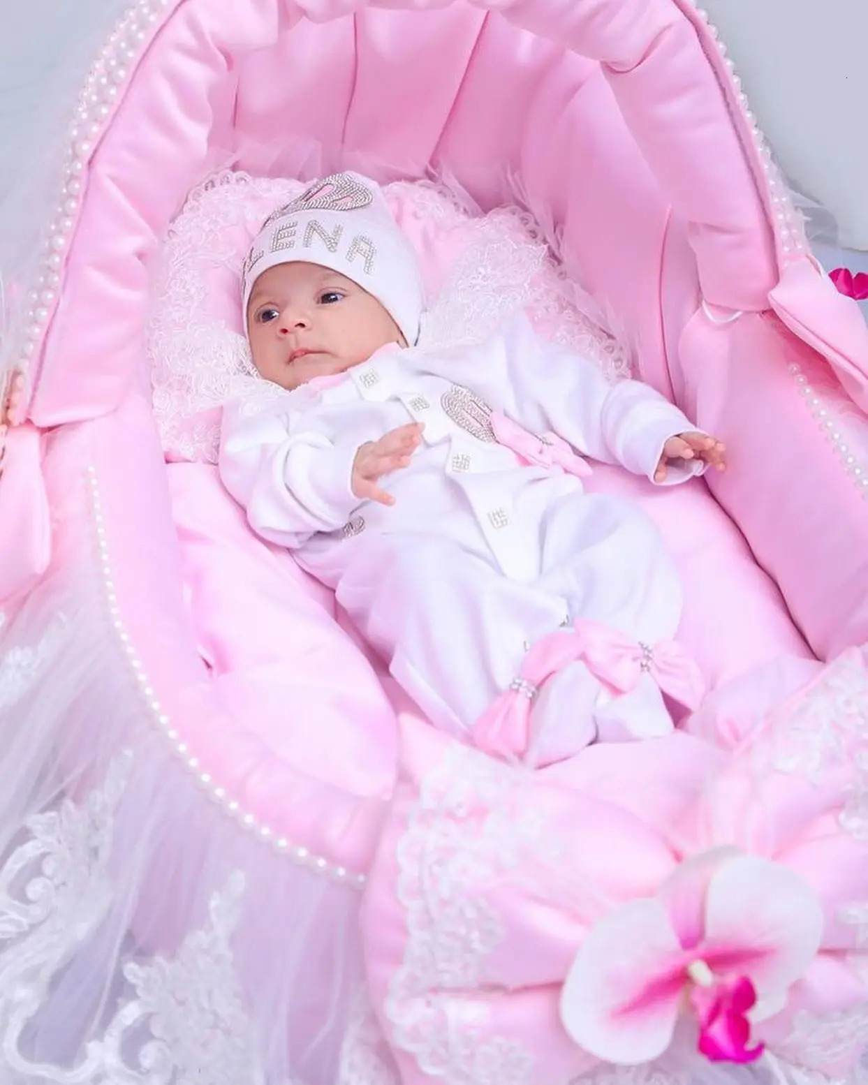 Baby Prince Welcome Home 3pcs Crown Layette Hospital Exit born Outfits Swaddle Set Hello World I'm Turkey Cotton Parajam 260602 - view 7