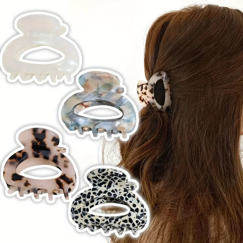Elegant Sweet Small Oval Hair Claw Clip for Women Secure Grip Hair Accessories Ponytails Cute Hair Clips Sophisticated Style260528BJ - view 3