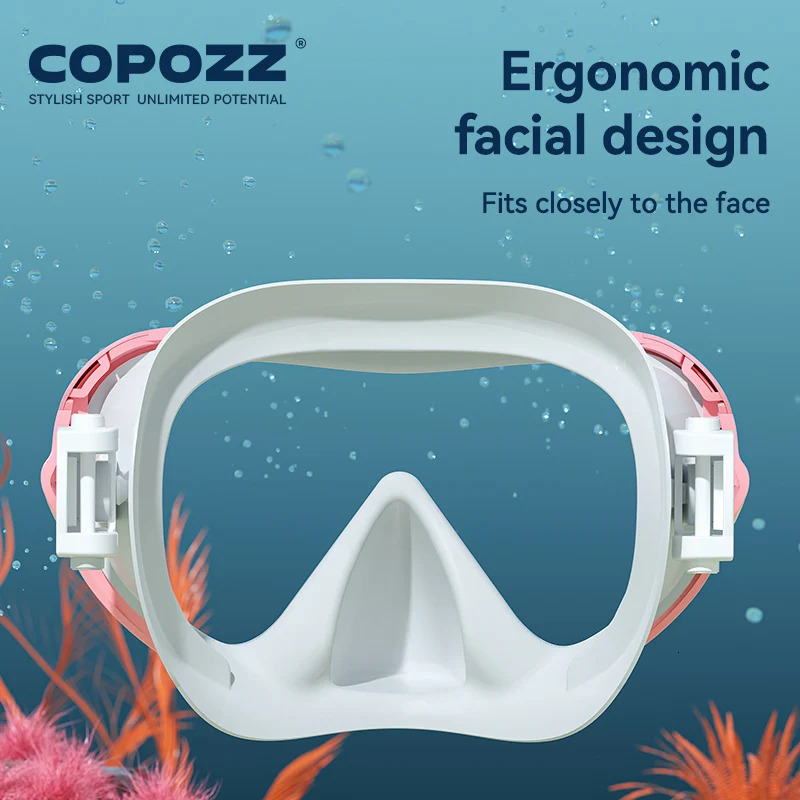 COPOZZ Professional Diving Mask Full Vision Mask Underwater Snorkel Mask Set Swimming Snorkel HD Anti Fog Diving Equipment 260603BJ - view 5