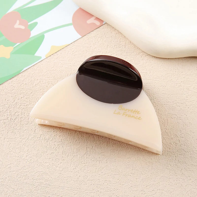 2025 Elegant Vintage French Hair Clip Two-Tone Wood Marbled n Hair Claws Casual Daily Cute Hair Clips Hair Accessories260528BJ - view 4