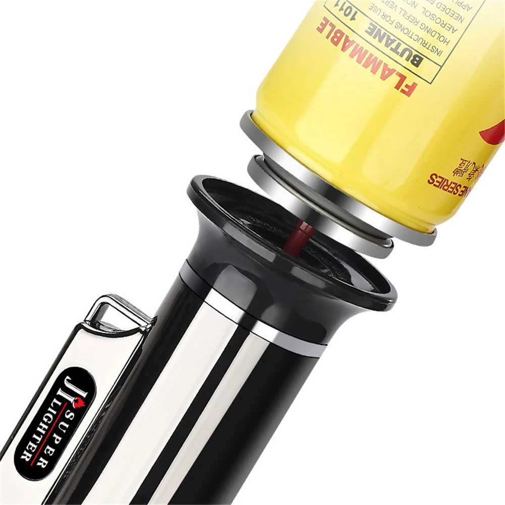 Hot Windproof Metal Turbine Gas Lighter Welding Gun Kitchen Cooking Adjustable Flame Powerf Spray Gun Cigar Lighter Men GiftsJ260603