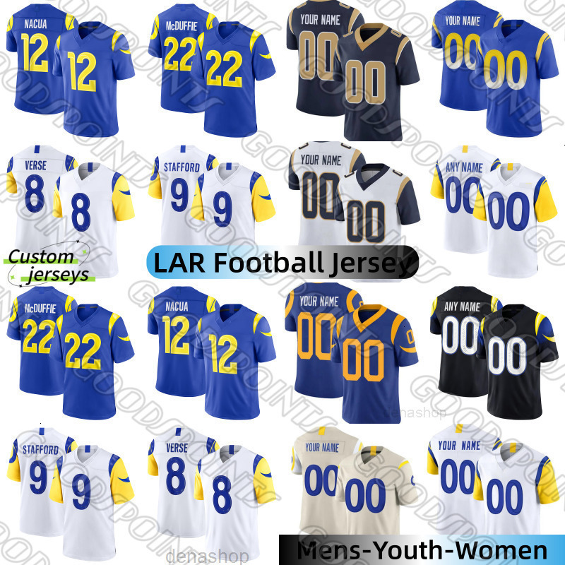 La Los Angelescity RamsS Jersey Puka Nacua RamsJersey Matthew Stafford Kyren Williams Davante Adams Jared Verse Trent McDuffie Ty Simpson Ram 2026 Foo