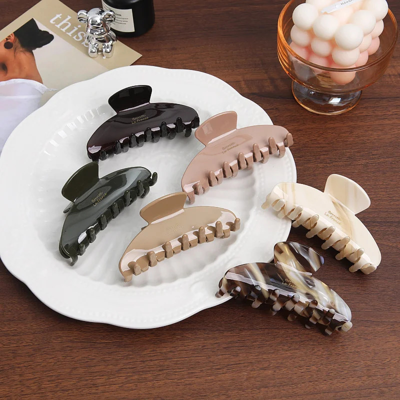 Women Exquisite Elegant hair Claws Shark hair Clips Large Acetate Trendy Girls Hair Accessories Temperament Hair Claw260528BJ - view 7