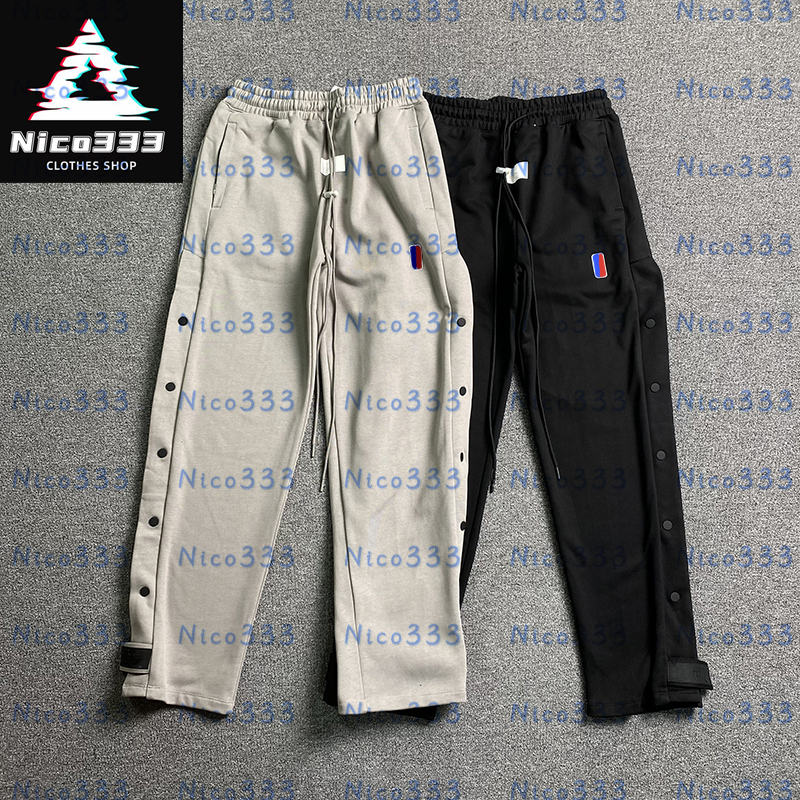 FOG Metal row of buttons embroidered letters cotton loose heavyweight simple and versatile street men and women casual pants