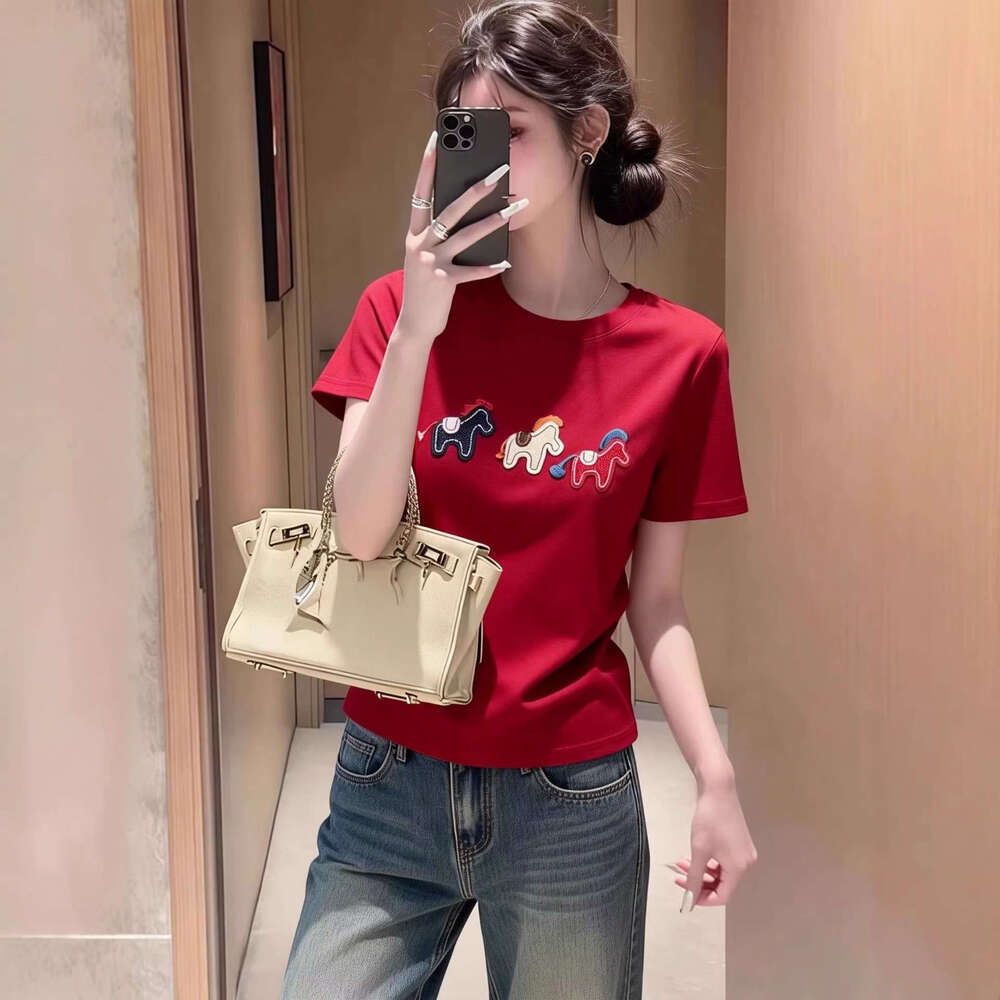 Little Pony Pure Cotton Short Sleeve T For Women Loose Casual Fashion Niche Base Shirt Top - view 5