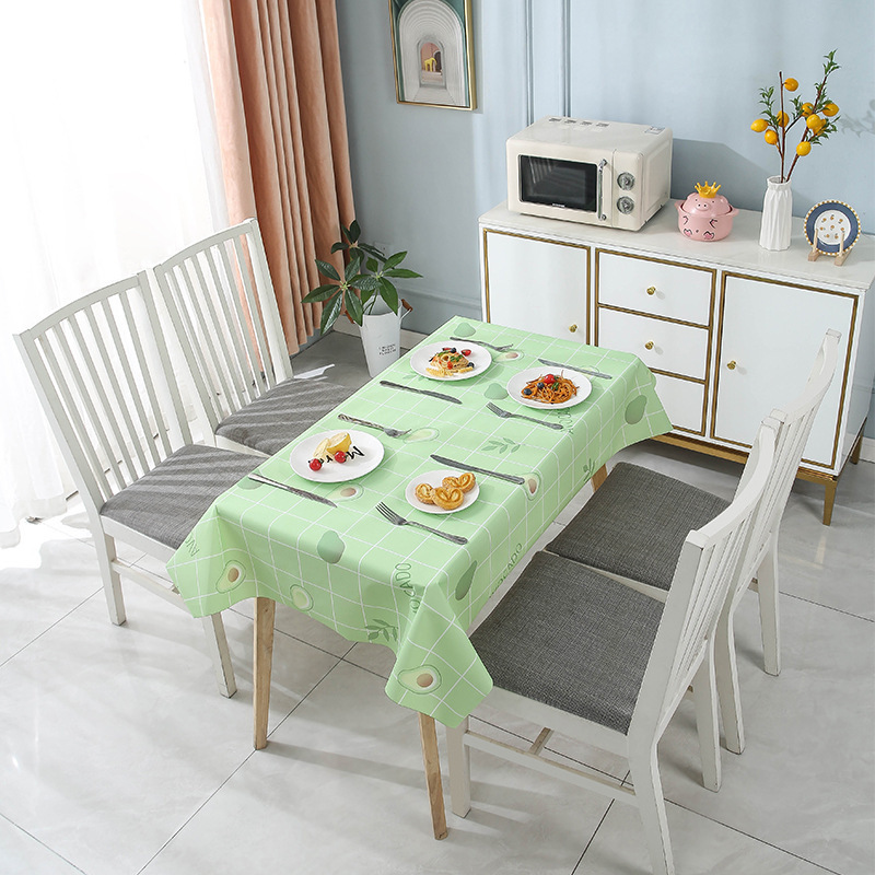 YL-38754 Custom Home Tablecloth, Simple Style, Dustproof, Waterproof, Oil-proof, Wash-free PVC Tablecloth with Checkered Pattern.