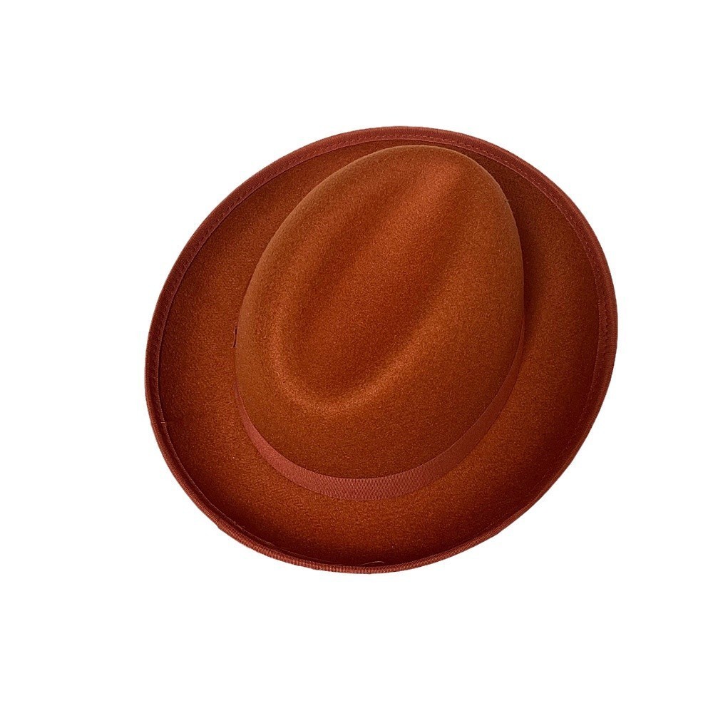 Fashion Wool Mens Feather Fedora Hat Winter Autumn Church Panama Wide Brown Retro Charm Jazz Hat 240919