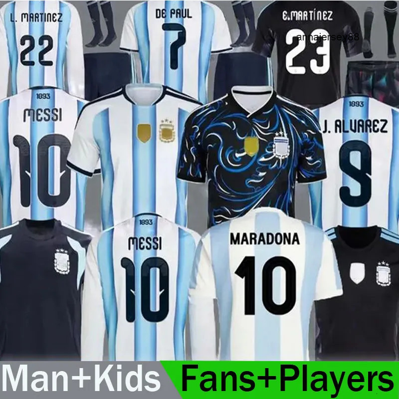 2026 World Cup ArgentinaS soccer Jerseys MESSIS GARNACHO DE PAUL National Team MARTINEZ KUN AGUERO Football Shirts kit 26 27 Miami Martinez Women long