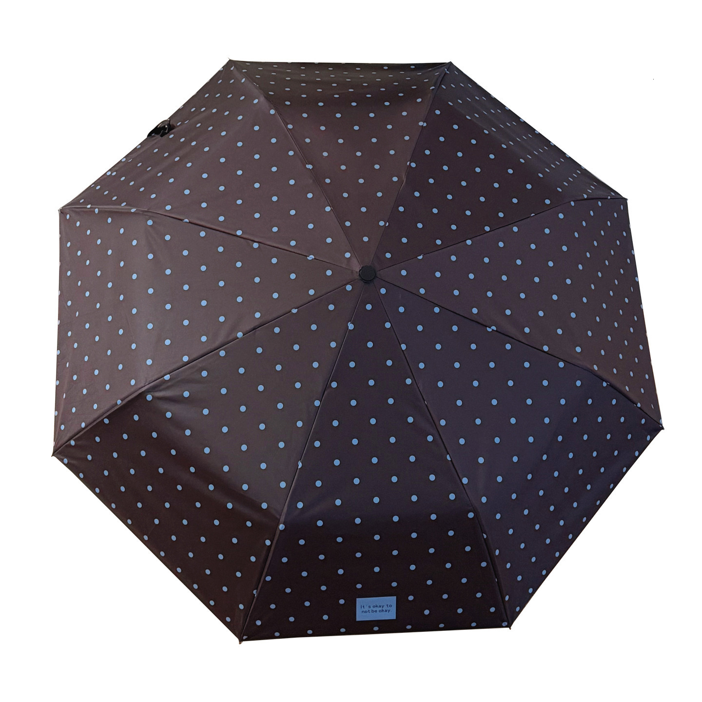 small polka dot fully automatic folding umbrella sun protection UV protection black-coated umbrella dual-use for rain and sun 240820
