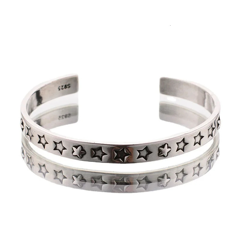 XIYANIKE Silver Color Pupular Korea Style Star Bangle For Women Fashion Simple Opening Hand Jewelry Party Customized260528BJ - view 6