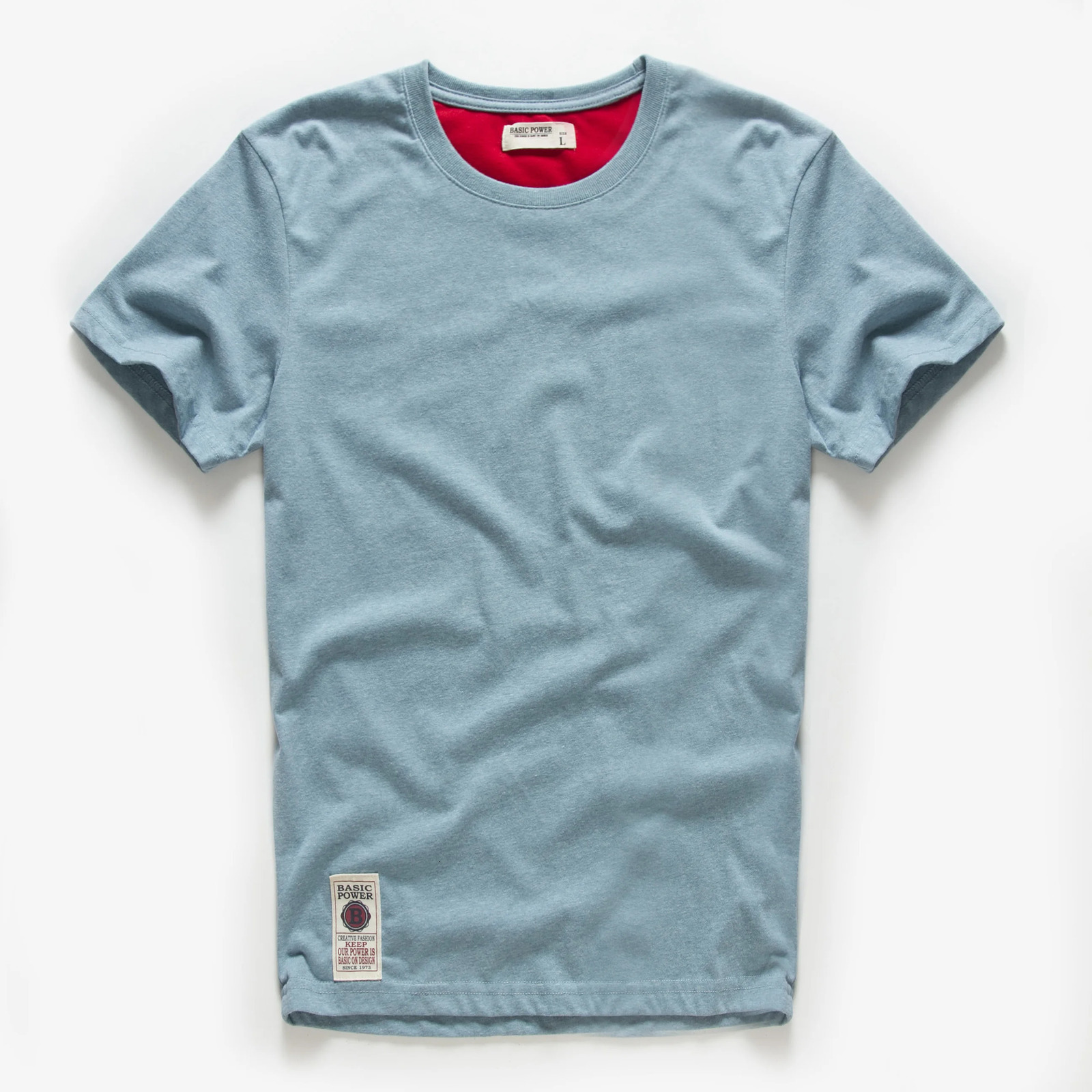 Mens Tshirt Cotton Solid Color t shirt Men Causal Oneck Basic Male High Quality Classical Tops 260611 - view 4