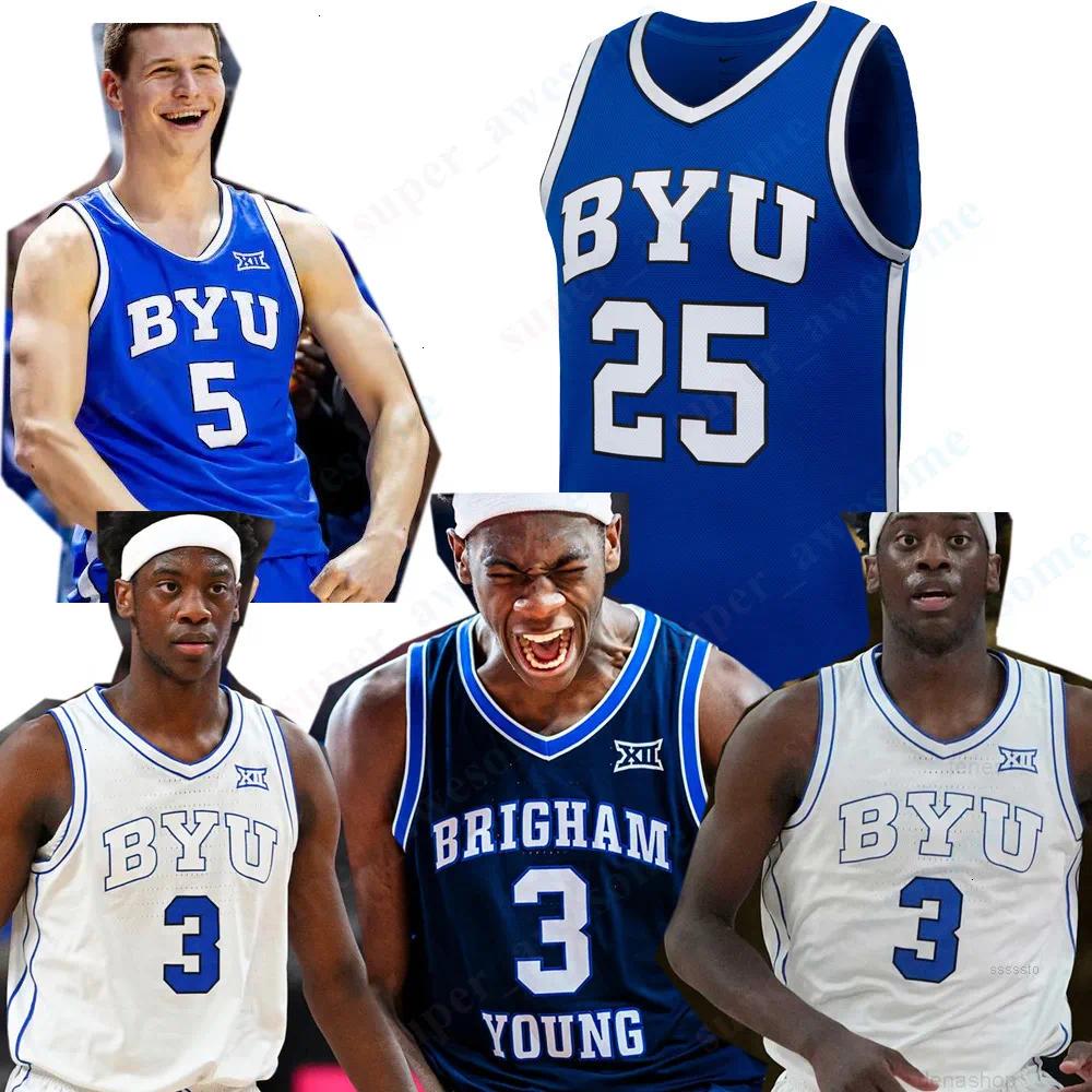 25-26 Maglia Da Basket AJ Dybantsa BYU Richie Saunders Robert Wright Keba Keita Kennard Davis Jr Dawson Baker Mihailo Boskovic-image