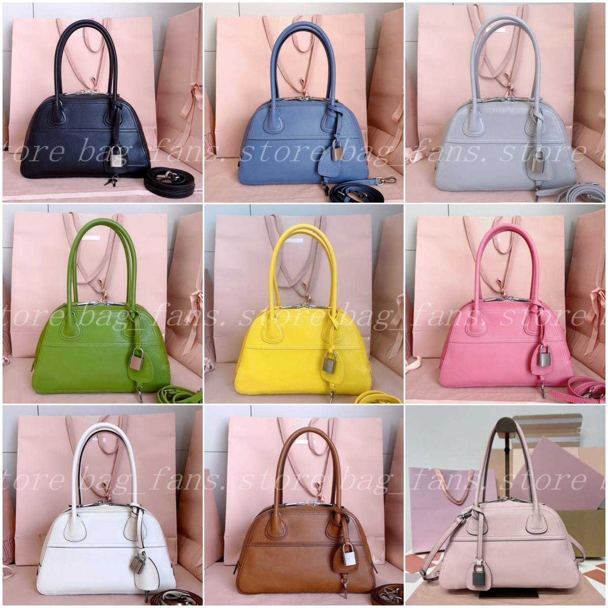 Designer-Inspired Bowling Bag Soft Leather & Suede Crossbody with Detachable Strap for Women's Daily & Travel Wear