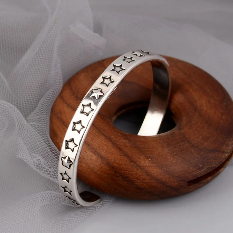 XIYANIKE Silver Color Pupular Korea Style Star Bangle For Women Fashion Simple Opening Hand Jewelry Party Customized260528BJ - view 3