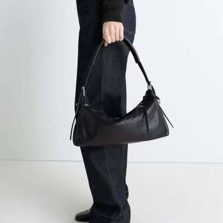 Women Vegetable Tanned Leather Baguette Hobo Bag Minimalist Vintage Style High End Tote Crossbody SENYY