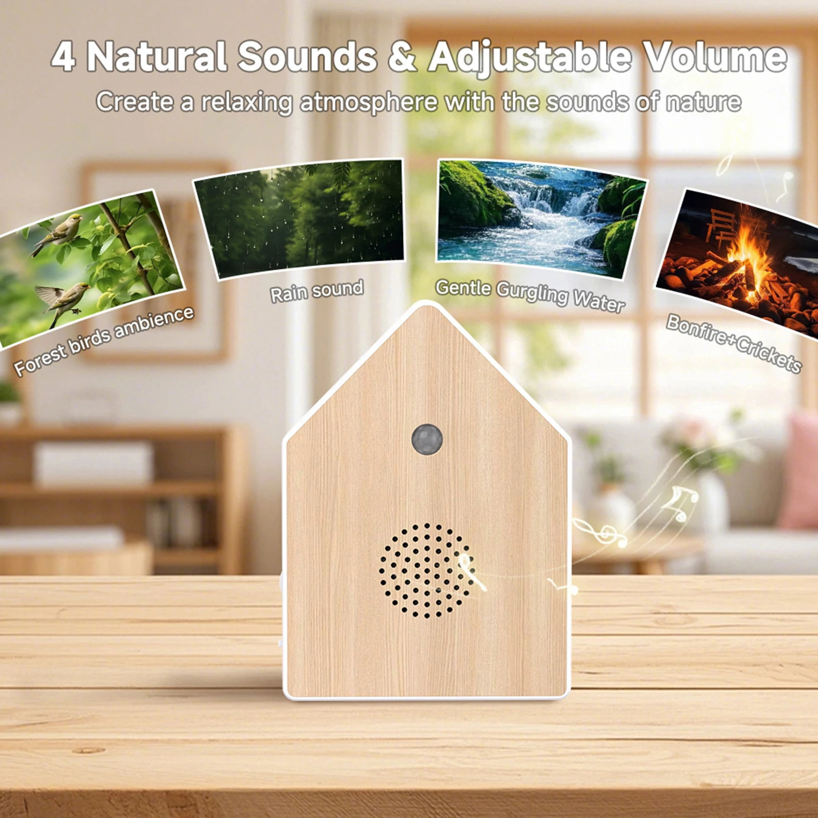 Bird Sound Music Box Lightweight istic Bird Chirping Sound Box Indoor Ambient Noise for Home Bedroom Garden Motion Sensor 260604