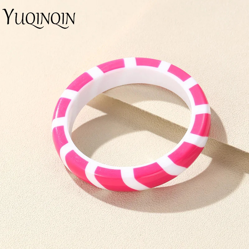 Korean Big Thick Resin Acrylic Geometric Bangles for Women Multicolor Charm Punk Bracelets Bangle For Girls Hand Jewelry Gifts260528BJ - view 4