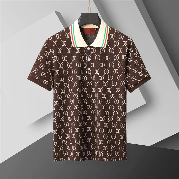 Mens Polo Shirt Fashion Mens T-shirt Luxury Polo Collar Breathable Top Summer Business Shirt Asian size M--XXXL