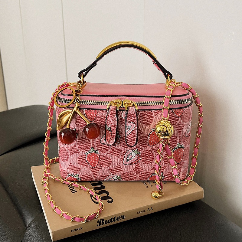 free shipping designer bags for womens shoulder bags rose red khaki brown black Fashionable and versatile printed hand-held box small square bag
