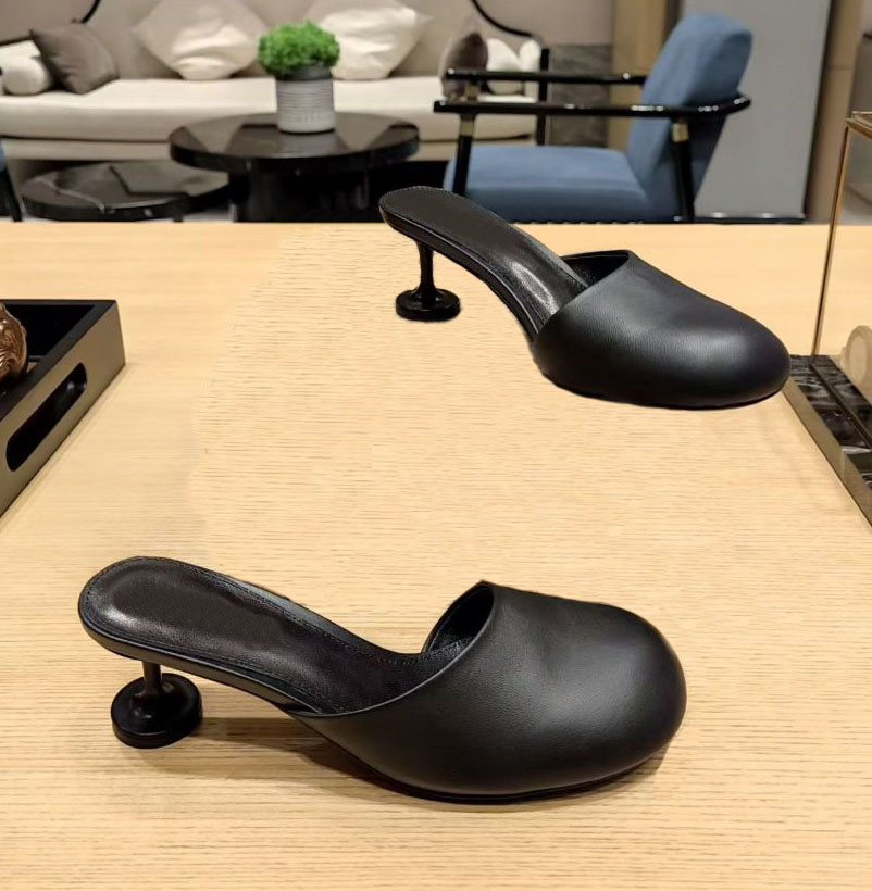 Pantofole Da Donna In Vera Pelle Di Alta QualitÃ Con Tacco Alto, Sandali Alla M…