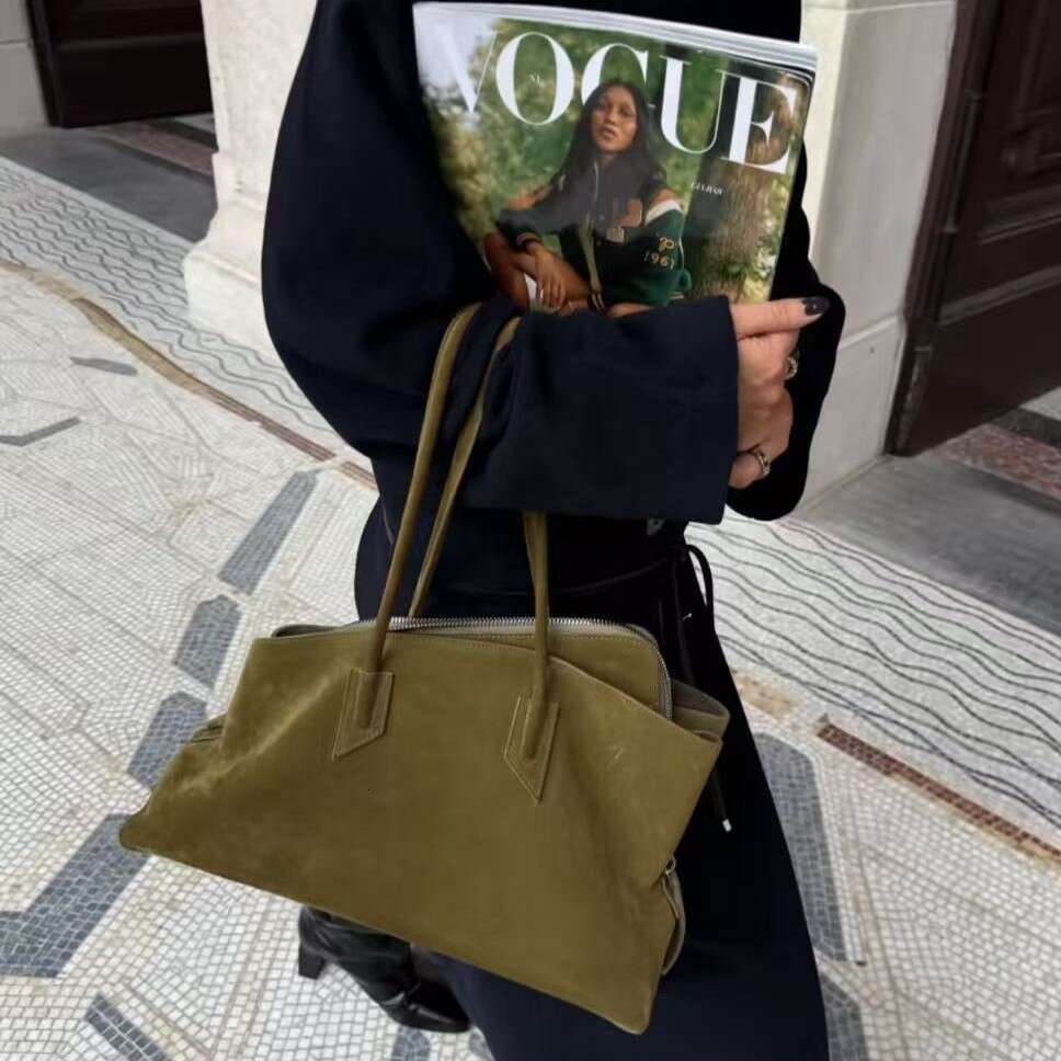Women Autumn Suede Underarm Bag Genuine Leather Niche Irregular Shoulder Large Capacity Tote Versatile SENYY