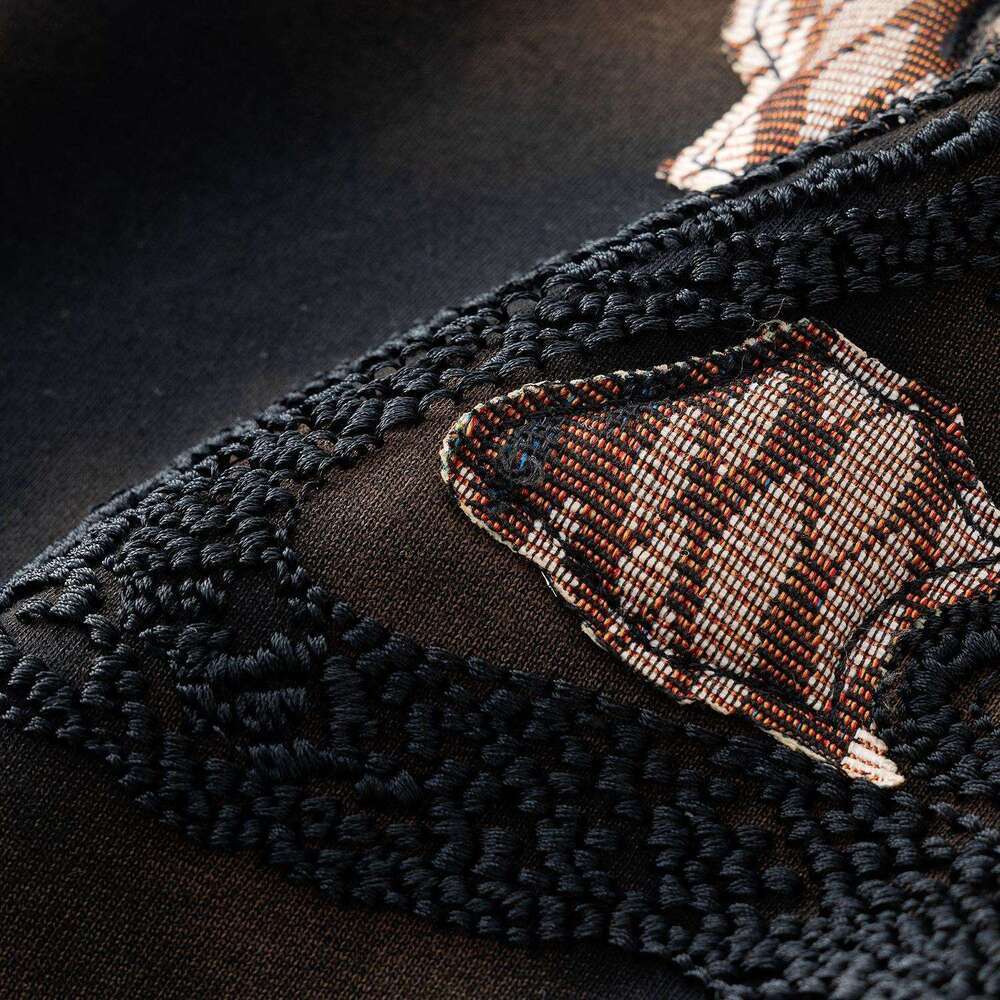 European fashion brand luxury summer new high-end retro patchwork embroidered short-sleeve T-shirt loose and versatile stylish short sleeves