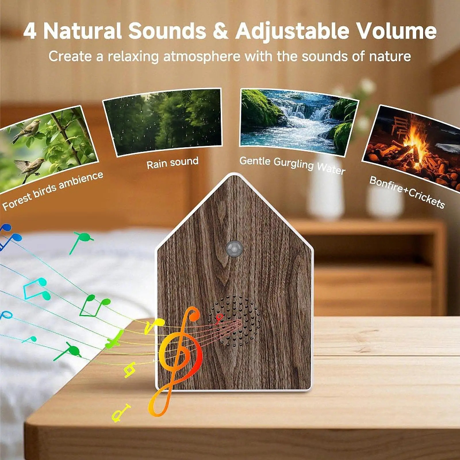 Bird Sound Music Box Lightweight istic Bird Chirping Sound Box Indoor Ambient Noise for Home Bedroom Garden Motion Sensor 260604 - view 3