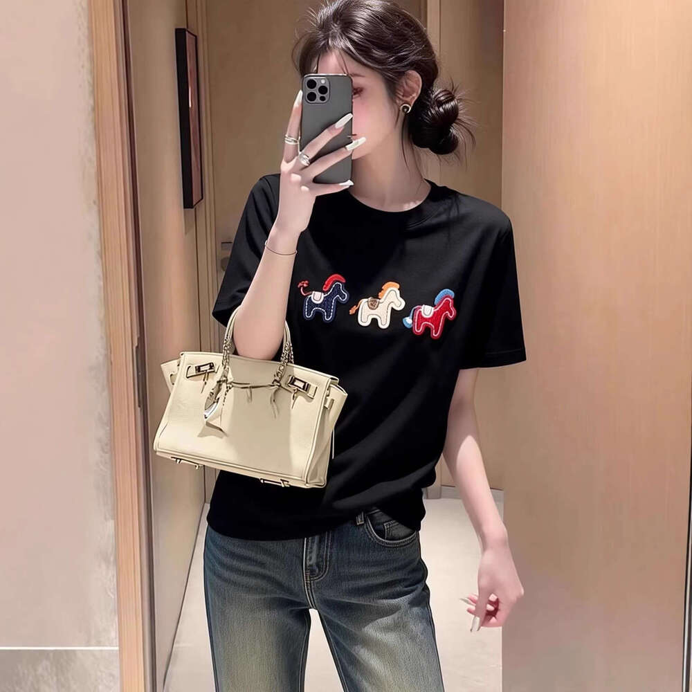 Little Pony Pure Cotton Short Sleeve T For Women Loose Casual Fashion Niche Base Shirt Top