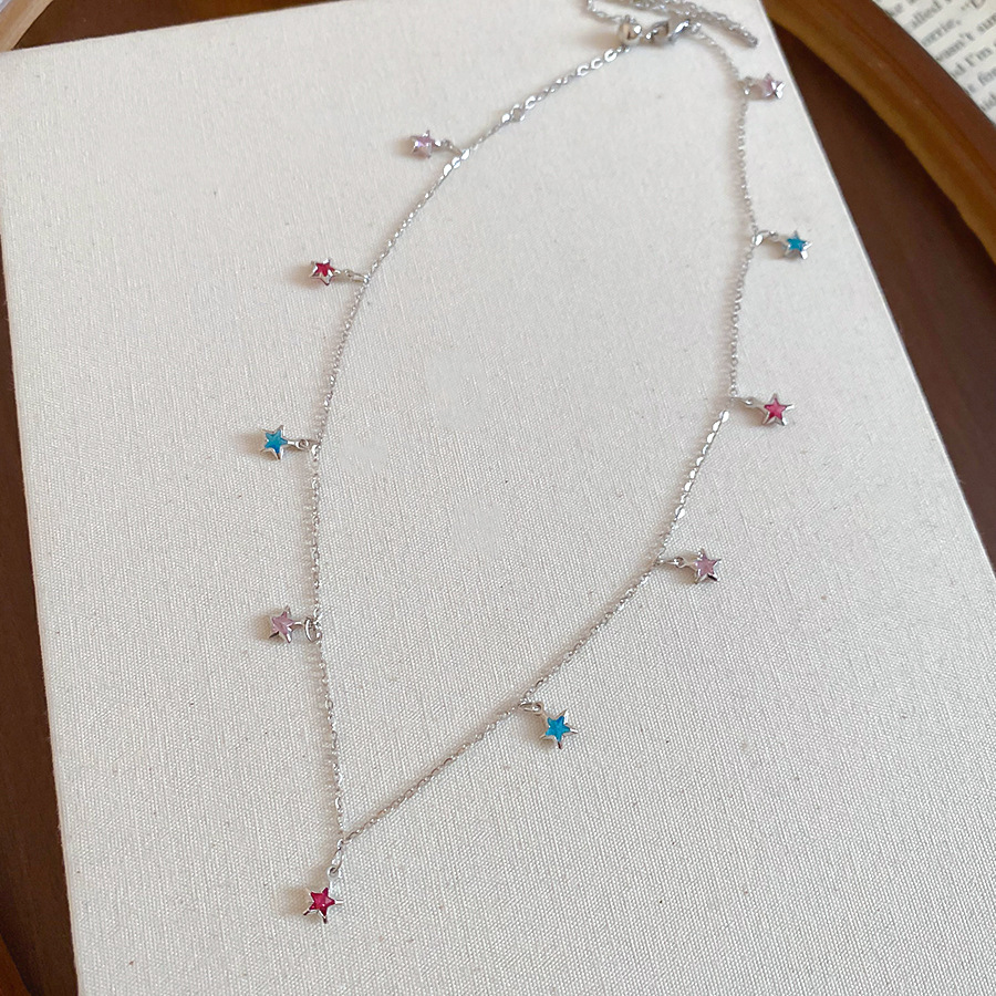 Korean-style ins-style star pendant necklace and bracelet, light luxury with a high-end feel, collarbone chain, niche exquisite versatile accessory fo - view 5