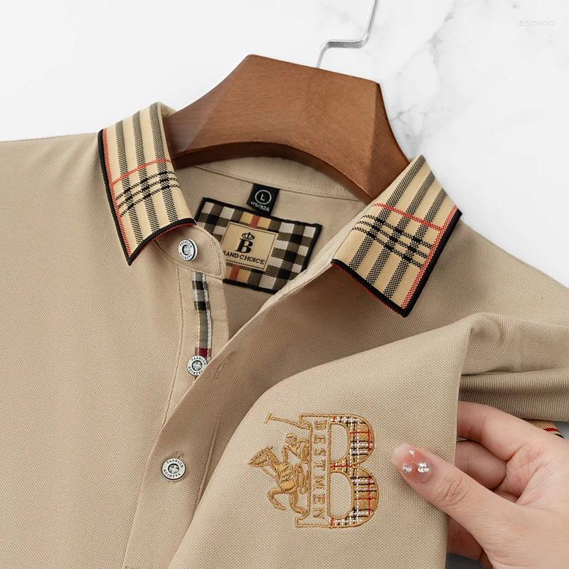 Mens Polos 2026 Luxury Short Sleeved Summer High-quality Boutique Brand Embroidered Polo Shirt Business Casual T-shirt