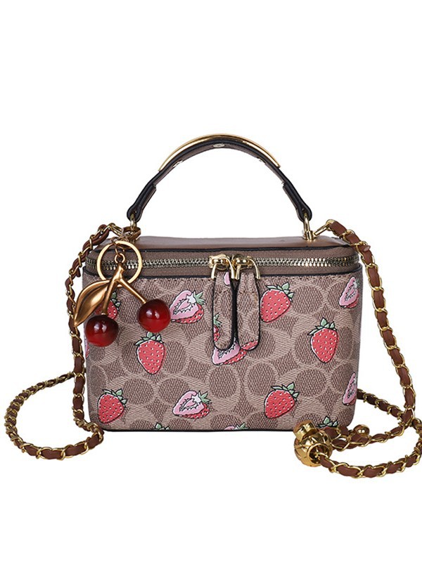 free shipping designer bags for womens shoulder bags rose red khaki brown black Fashionable and versatile printed hand-held box small square bag