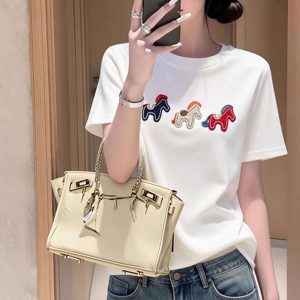 Little Pony Pure Cotton Short Sleeve T For Women Loose Casual Fashion Niche Base Shirt Top - view 4