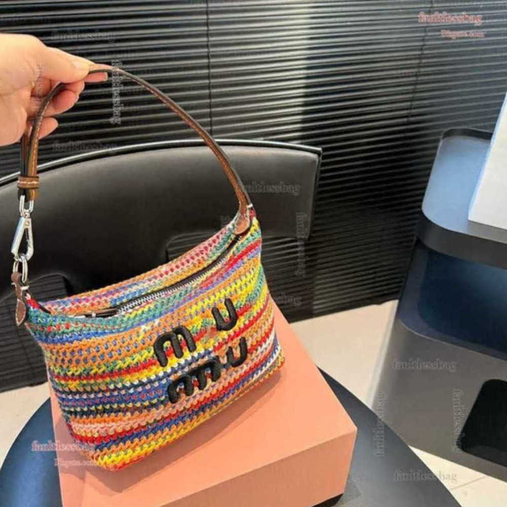 AAA Totes Designer Classics Rainbow Raffia Tote Crossbody Weave Bag Summer School Beach Travel Handbag shoulder wallet Woven bag