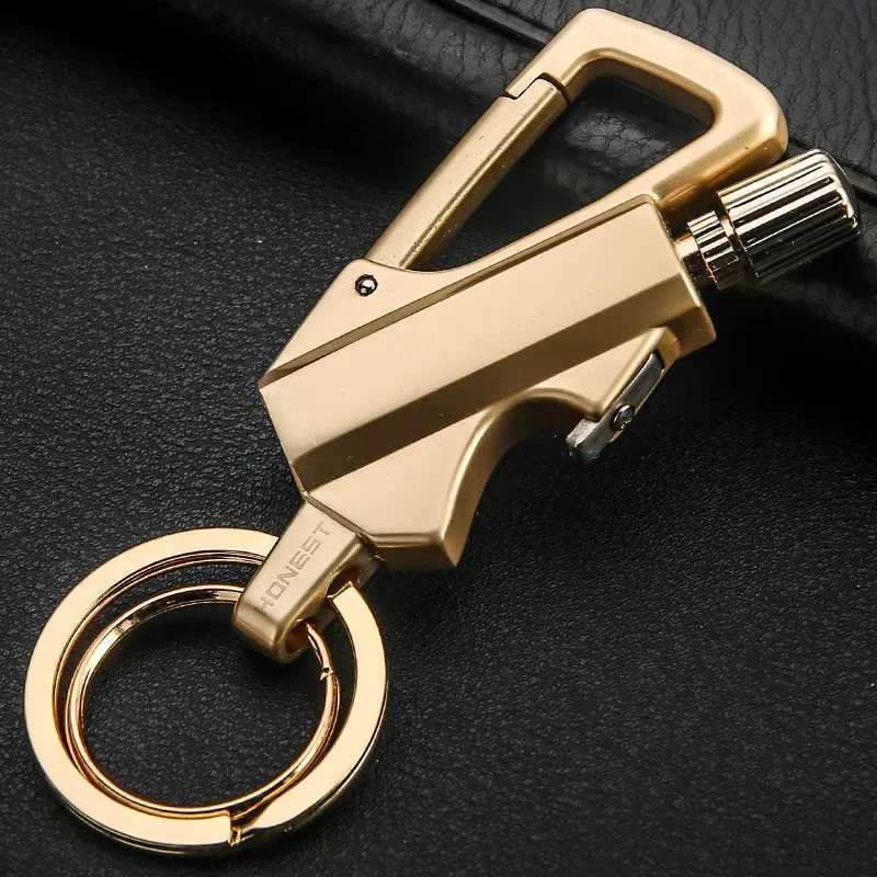 Outdoor mtifunctional portable match keychain fuel lighter metal camping ignition tool mens gadget J260622