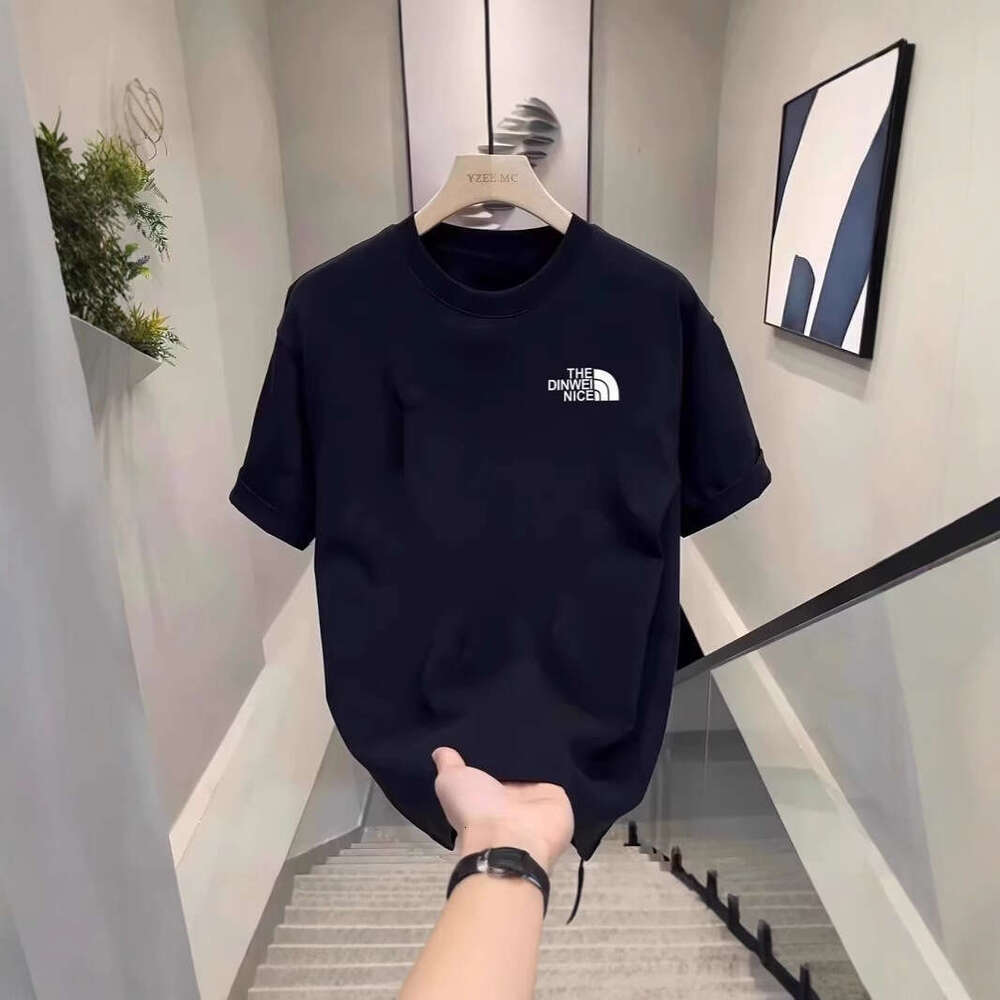Summer new round-neck pure cotton short-sleeve T-shirt men simple and versatile loose-fitting slimming suitable for students easy to match with other