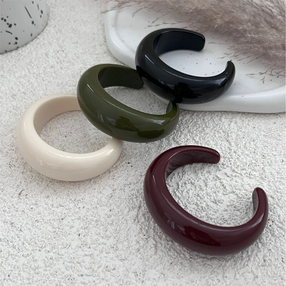 Vintage Exaggerated Geometric Resin Acrylic Cuff Bangles for Women Punk Round Open Bracelet Bangle Statement Jewelry Gifts260528BJ - view 5