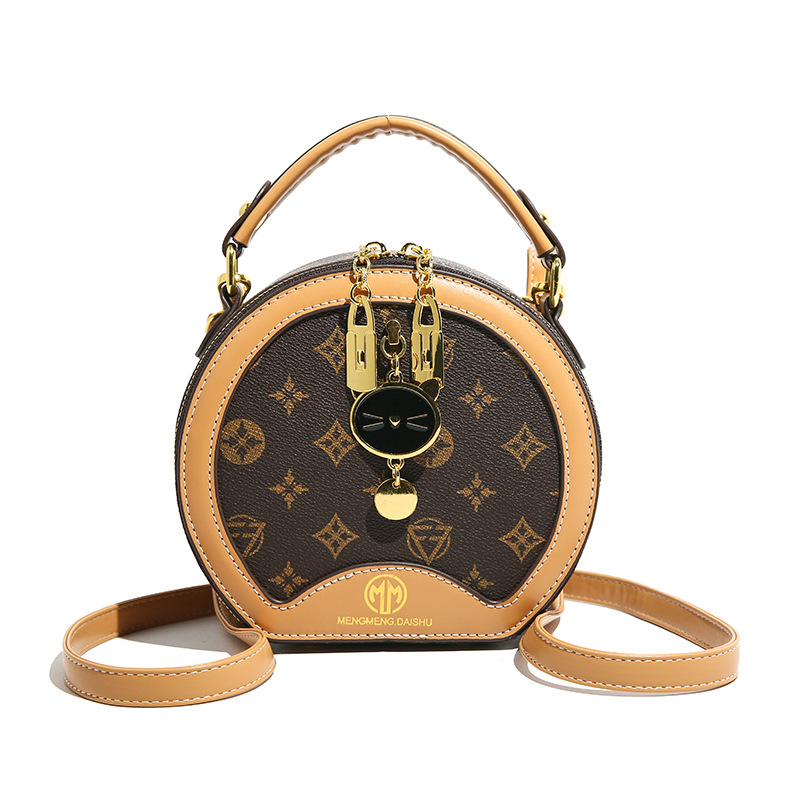 Free Shipping High end women's bag 2026 new print design elegant round bag fashionable classic versatile commuter shoulder bag crossbody bag