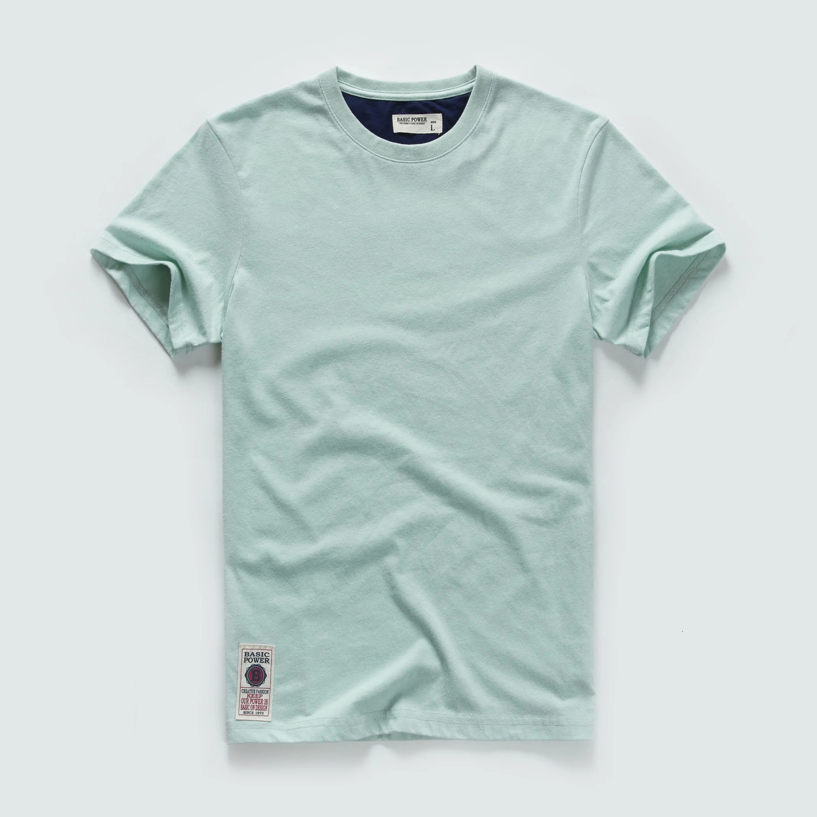 Mens Tshirt Cotton Solid Color t shirt Men Causal Oneck Basic Male High Quality Classical Tops 260611 - view 3